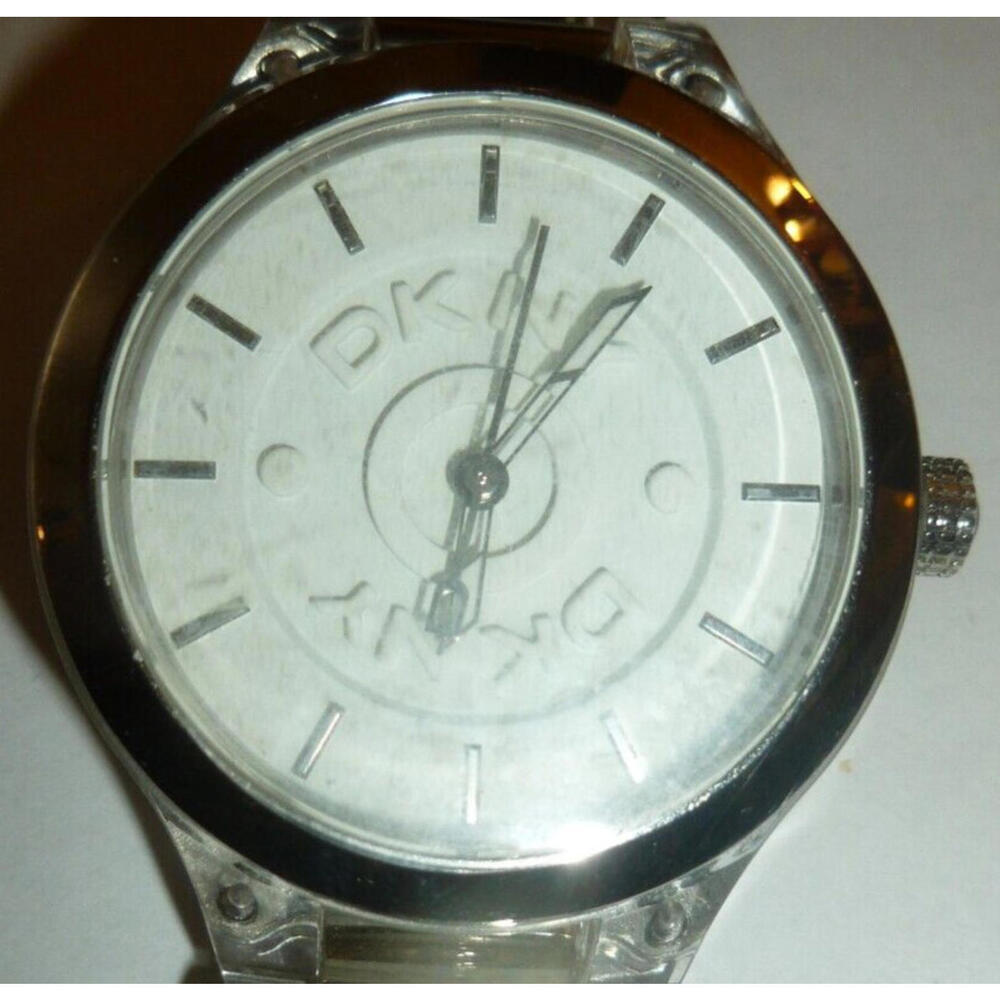 DKNY WOMENS S/STEEL CHRONOGRAPH WATCH Clear Plastic Large‎ Quartz